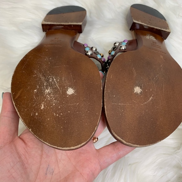 Dolce & Gabbana Calfskin Leather Gem Flip Flops - Picture 4 of 8